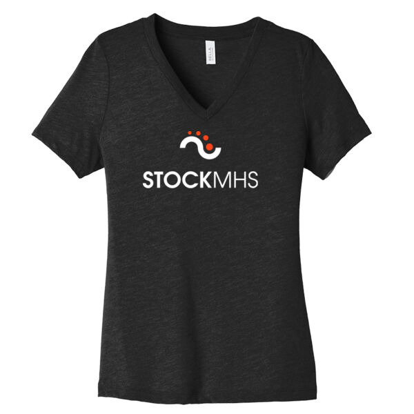 Stock MHS - Women's Relaxed Heather CVC V Neck Tee Thumbnail