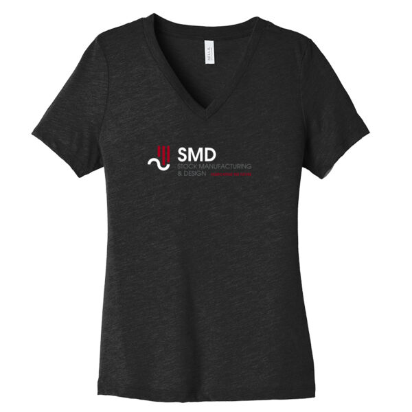 Printed Stock Manufacturing & Design - Women's Relaxed Heather CVC V Neck Tee Thumbnail