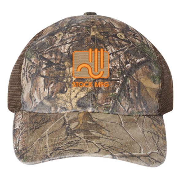 Embroidered Stock Manufacturing & Design - Garment Washed Printed Trucker Cap Thumbnail