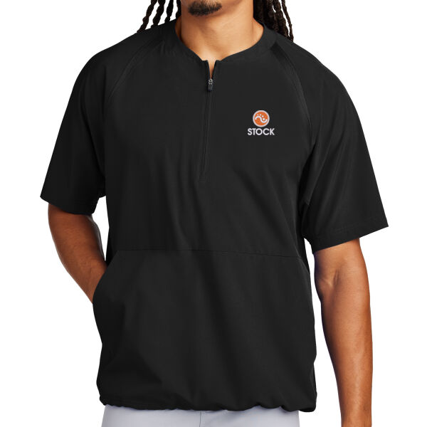 Stock Embroidered - Repeat 1/2 Zip Short Sleeve Jacket Thumbnail