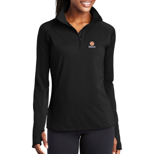 Stock Embroidered - Ladies Sport Wick ® Stretch 1/4 Zip Pullover Thumbnail