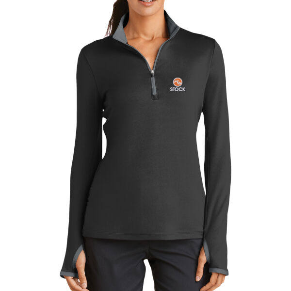 Stock Embroidered - Ladies Dri FIT Stretch 1/2 Zip Cover Up Thumbnail