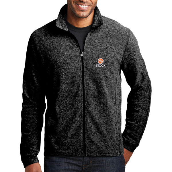 Stock Embroidered - Heather Microfleece Full Zip Jacket Thumbnail
