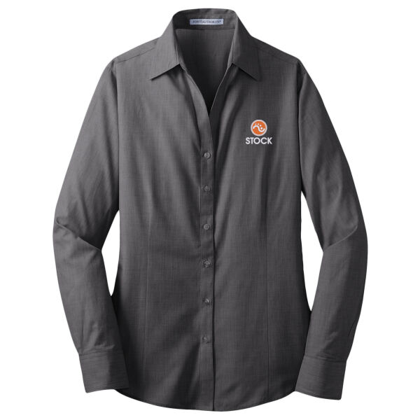 Stock Embroidered - Ladies Crosshatch Easy Care Shirt Thumbnail