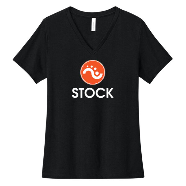 Stock Printed - Women's Relaxed Heather CVC V Neck Tee Thumbnail