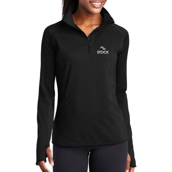 Stock Embroidered - Ladies Sport Wick ® Stretch 1/4 Zip Pullover Thumbnail