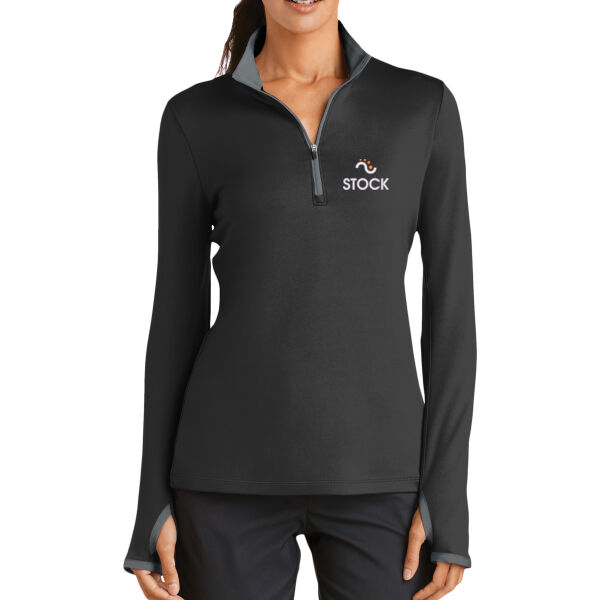 Stock Embroidered - Ladies Dri FIT Stretch 1/2 Zip Cover Up Thumbnail
