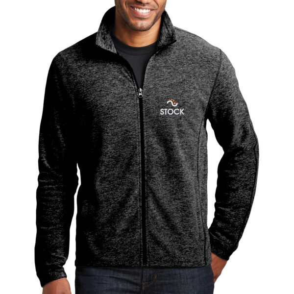 Stock Embroidered - Heather Microfleece Full Zip Jacket Thumbnail