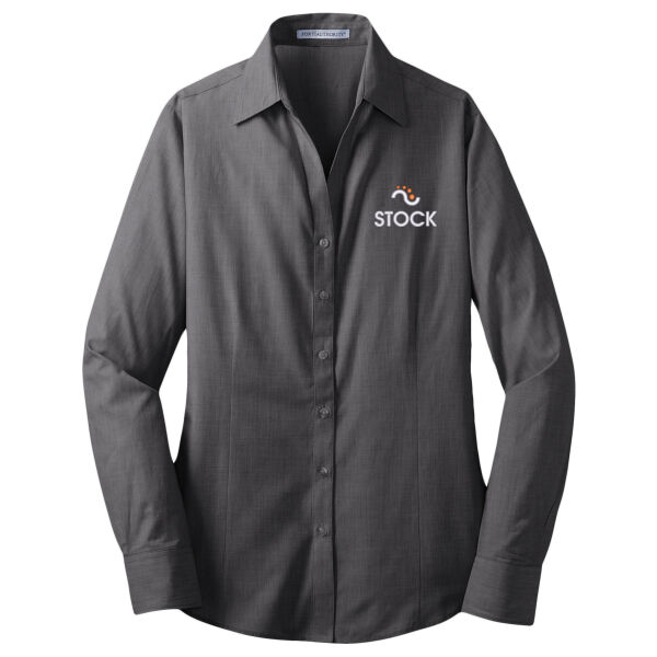 Stock Embroidered - Ladies Crosshatch Easy Care Shirt Thumbnail